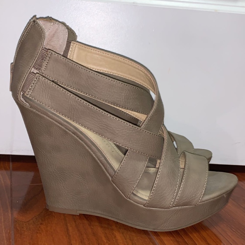 Nude Strappy Wedges